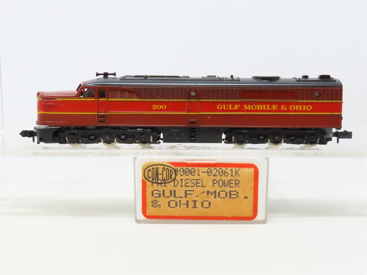 N Scale Con-Cor 0001A-02061K GMO Gulf Mobile &amp; Ohio PA-1 Diesel Locomotive #290