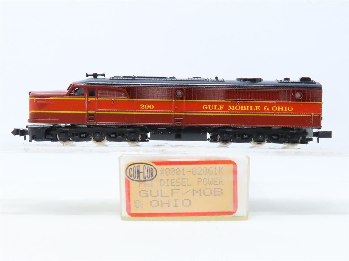 N Scale Con-Cor 0001A-02061K GMO Gulf Mobile &amp; Ohio PA-1 Diesel Locomotive #290