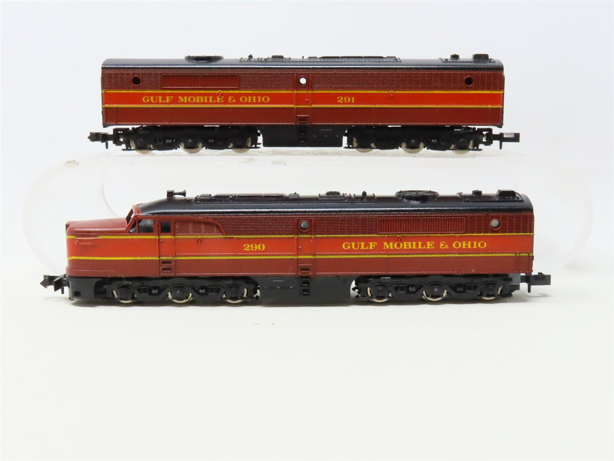 N Scale Con-Cor GMO Gulf Mobile &amp; Ohio PA/B Diesel Locomotive Set