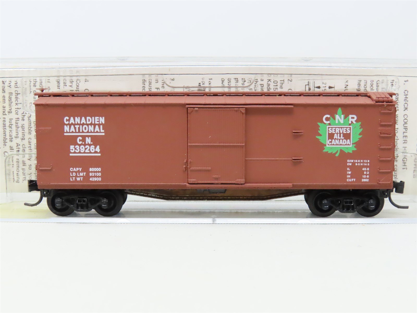 N Scale Kadee Micro-Trains MTL 39040 CN Canadian National 40' Box Car #539264