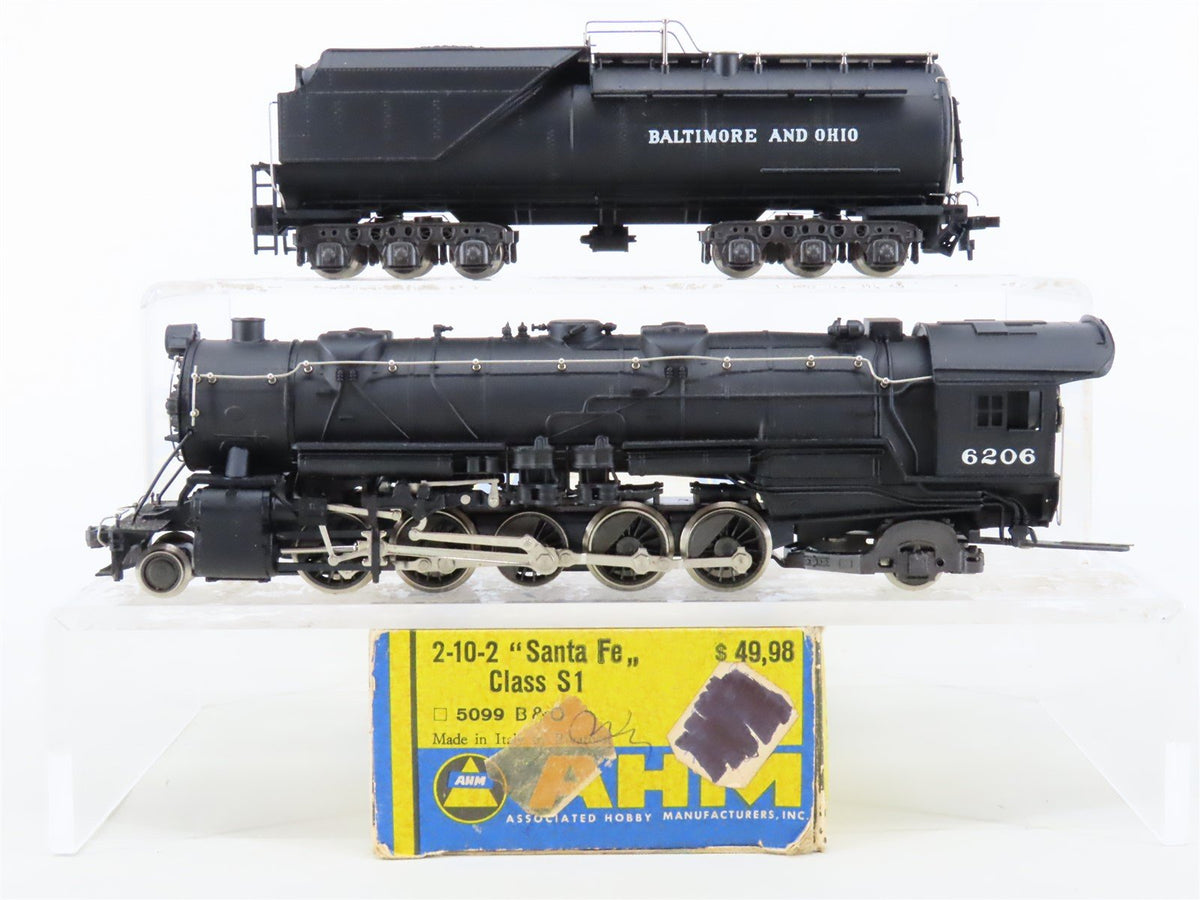 HO Scale AHM/Rivarossi 5099 B&amp;O Baltimore &amp; Ohio 2-10-2 Class S1 Steam #6206