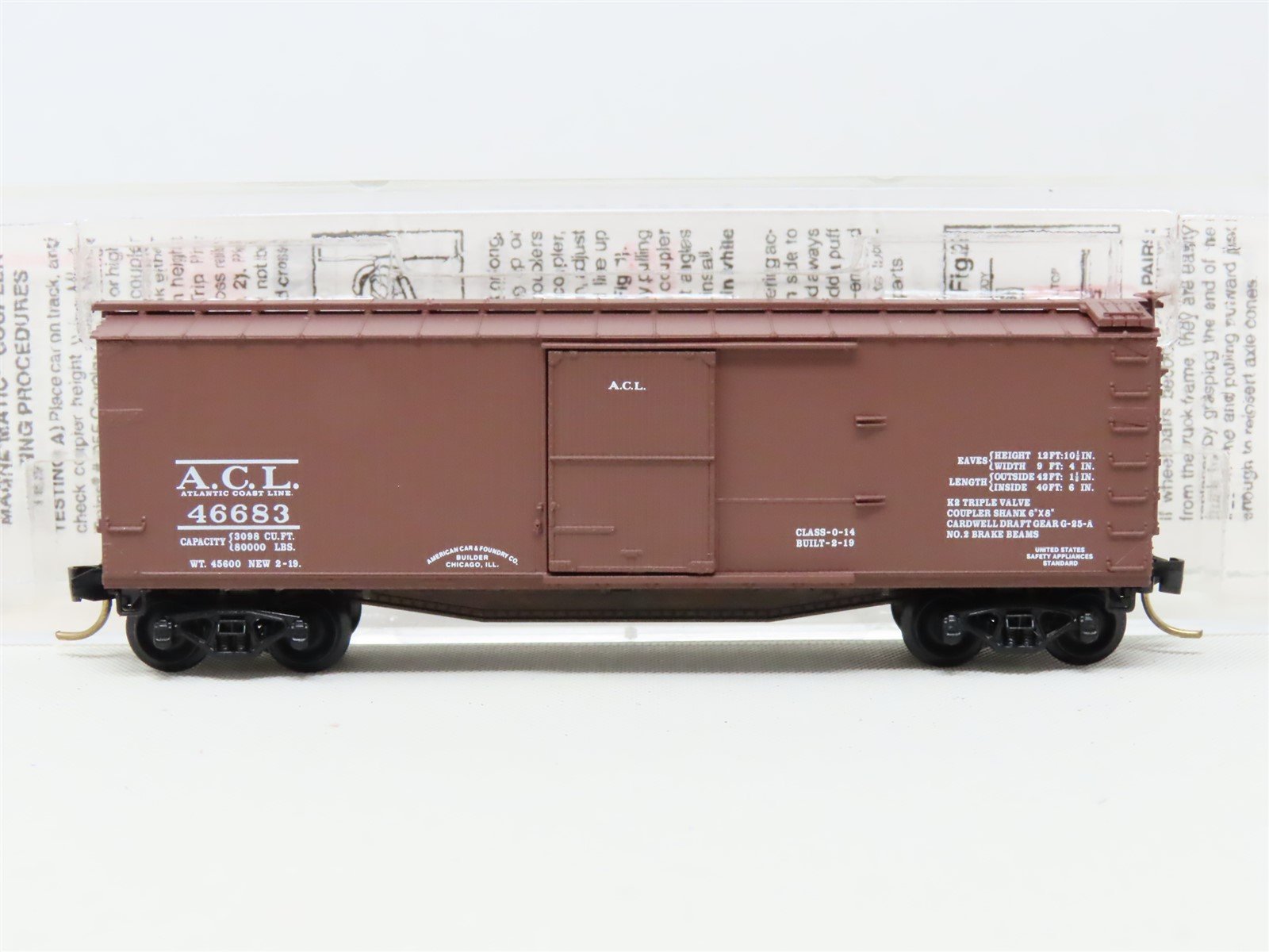 N Scale Micro-Trains MTL 39080 ACL Atlantic Coast Line 40' Box Car #46683