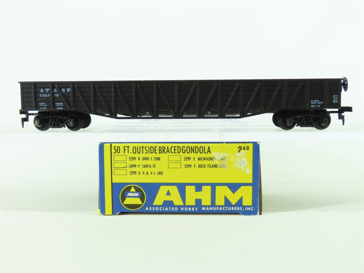 HO Scale AHM #5299C ATSF Santa Fe 50&#39; Outside Braced Gondola #138279