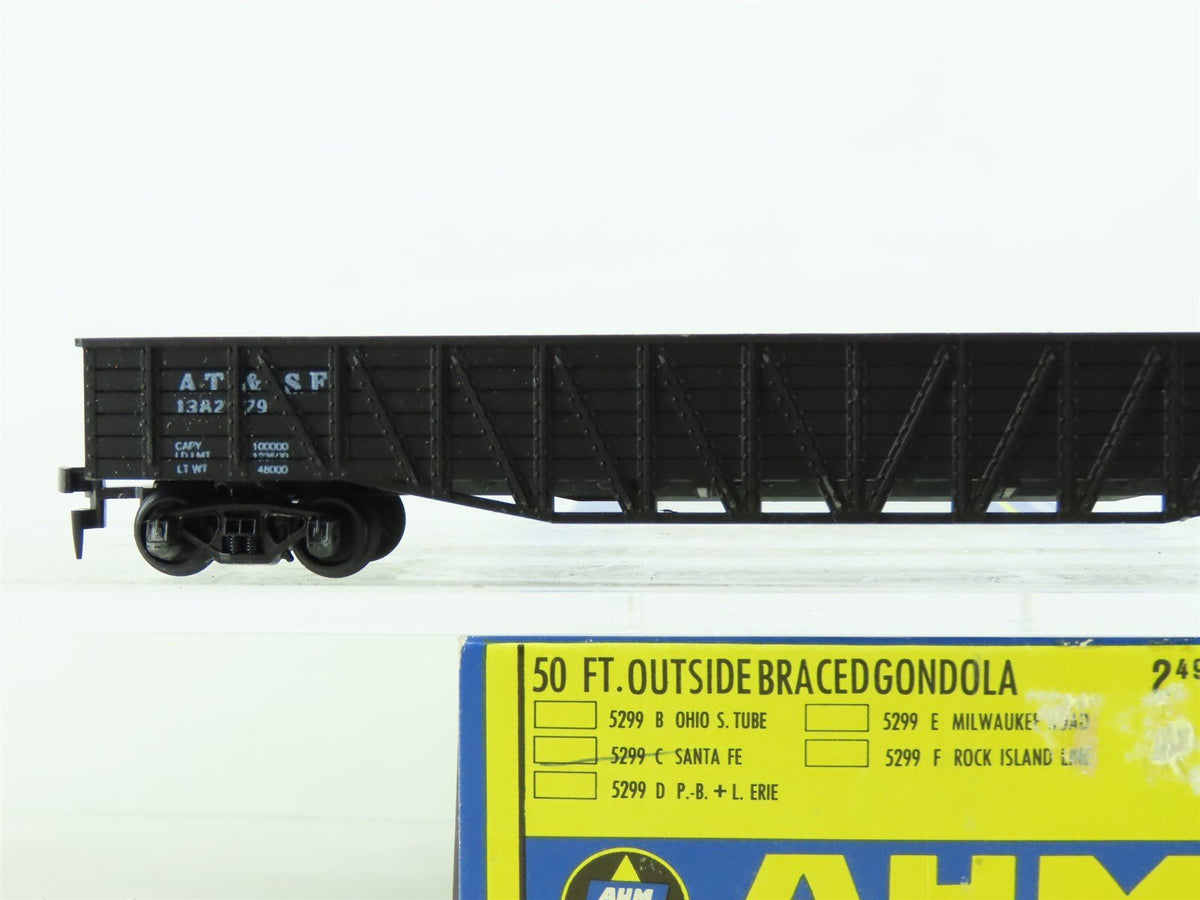 HO Scale AHM #5299C ATSF Santa Fe 50&#39; Outside Braced Gondola #138279