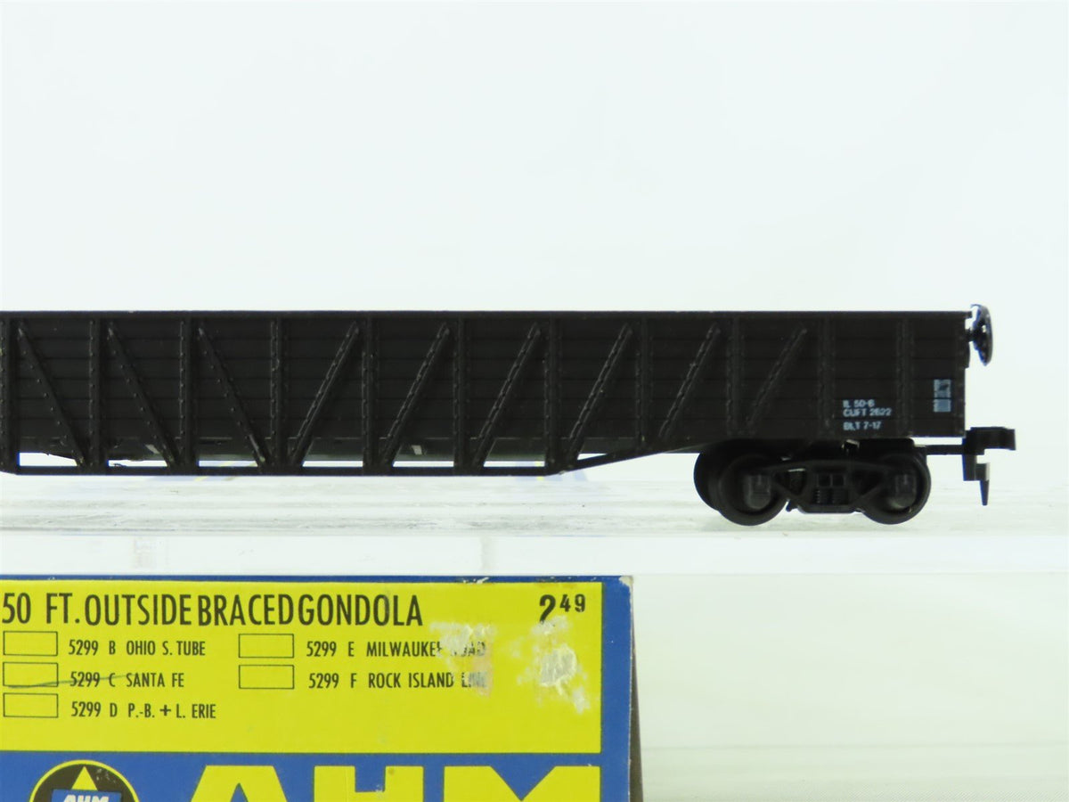 HO Scale AHM #5299C ATSF Santa Fe 50&#39; Outside Braced Gondola #138279