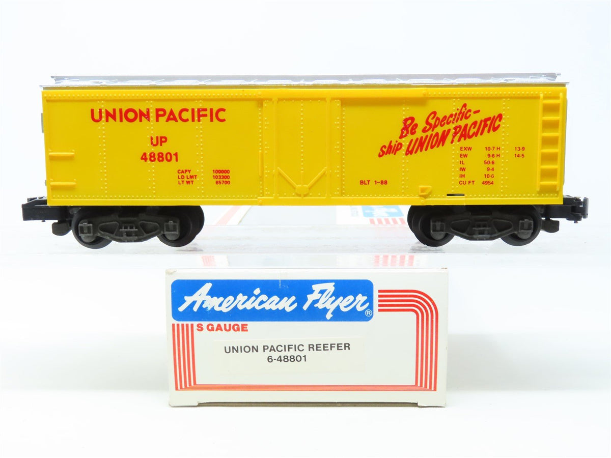 S Scale American Flyer 6-48801 UP Union Pacific Reefer #48801