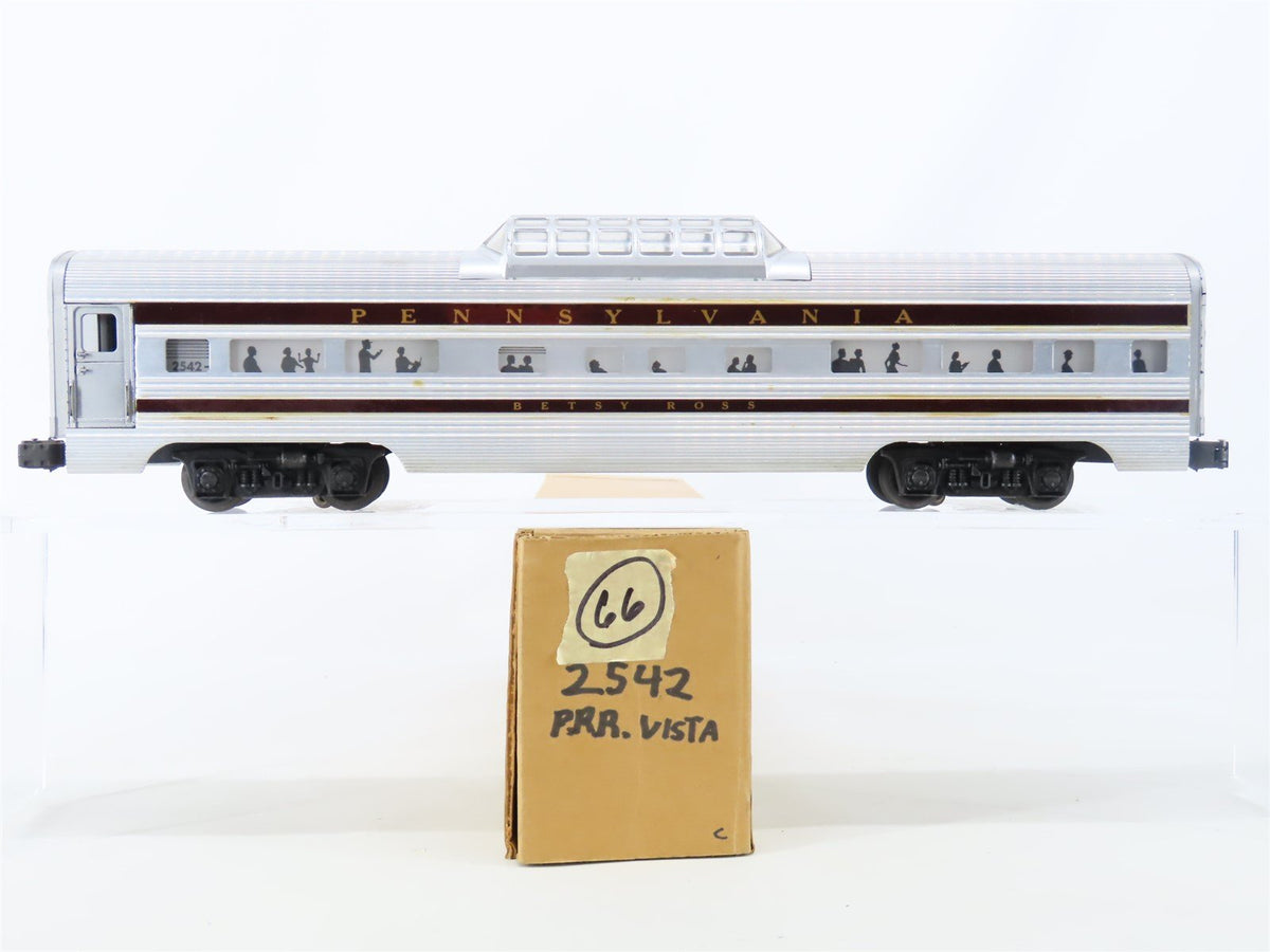 O Gauge 3-Rail Lionel 2542 PRR Pennsylvania Dome Passenger Car &quot;Betsy Ross&quot;