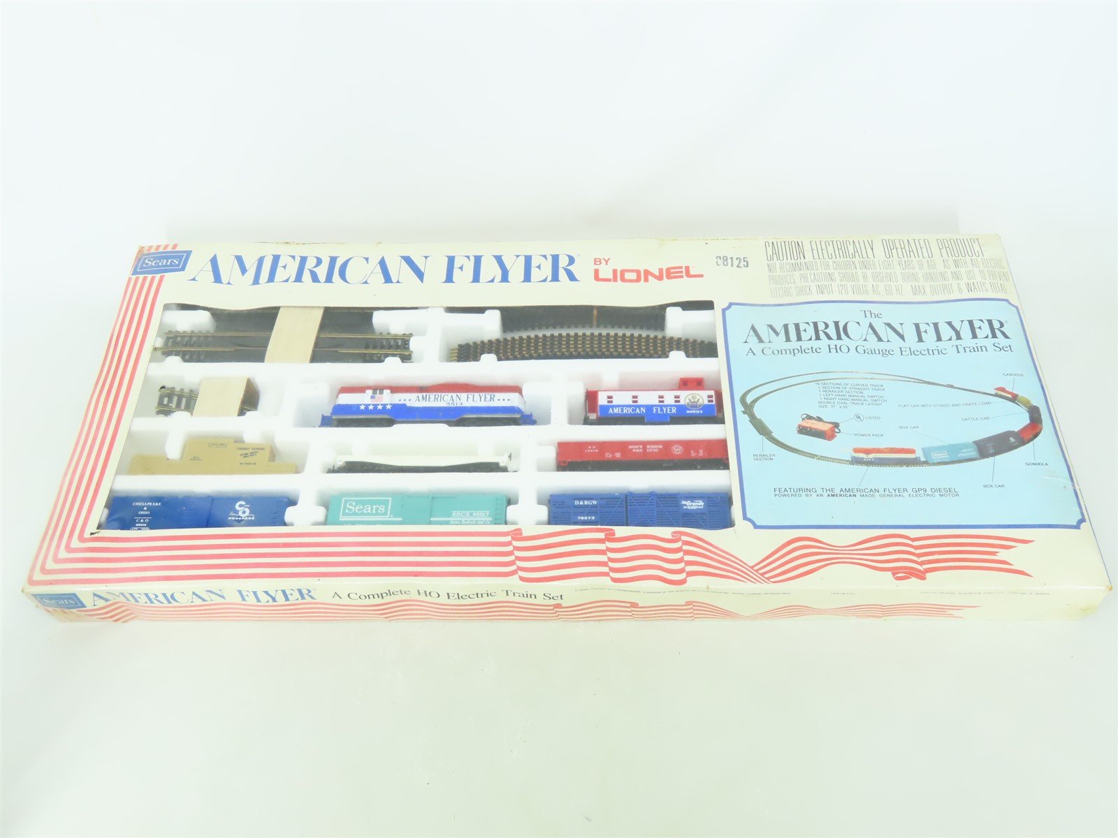 HO Scale Sears/Lionel 5-6592 "The American Flyer" GP9 Diesel Train Set - Sealed