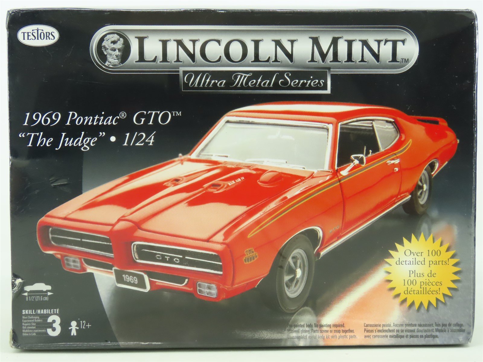 1:24 Testors Lincoln Mint Metal Model Car Kit #7120 1969 Pontiac GTO - SEALED