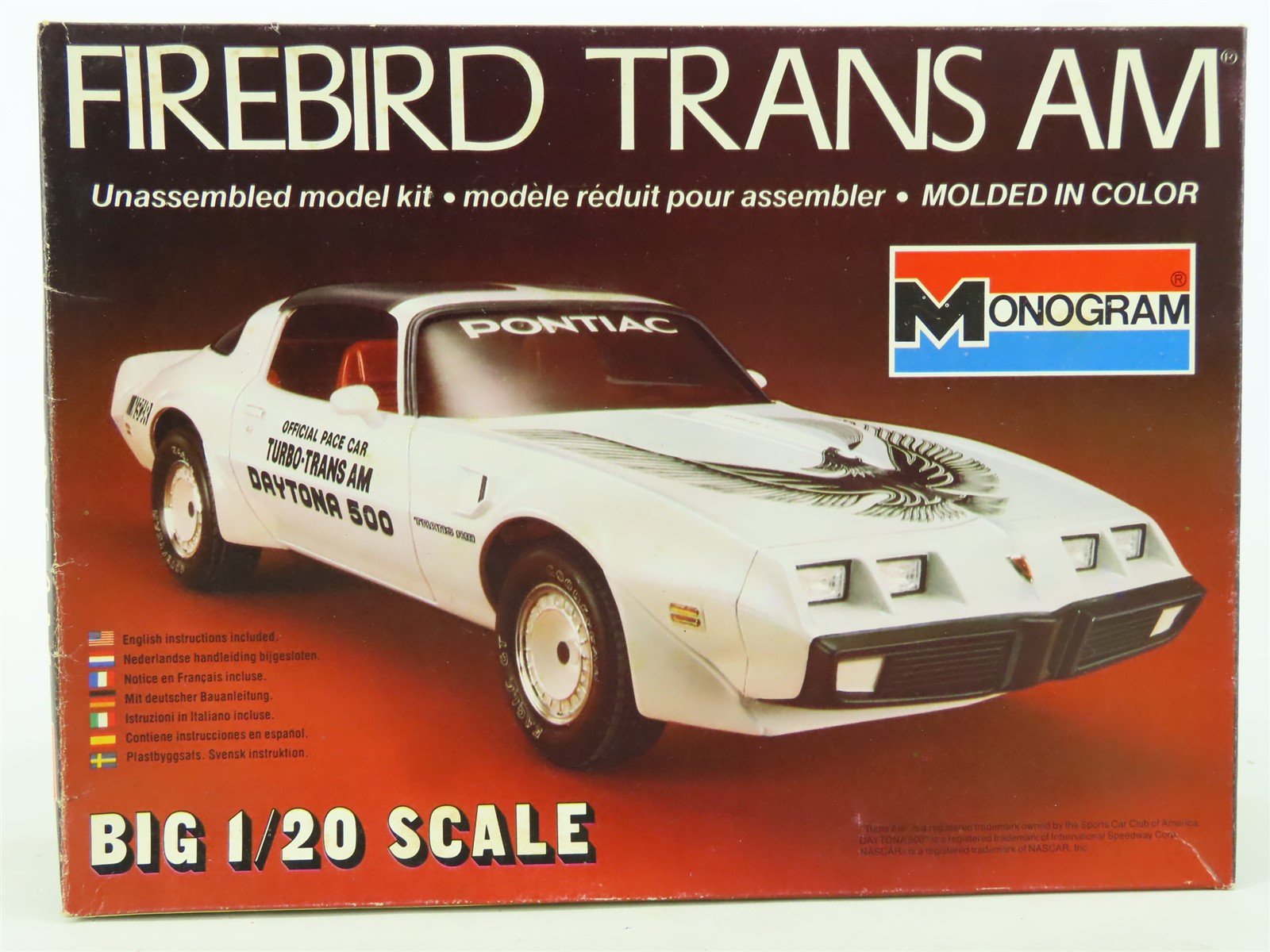 1:20 Scale Monogram Model Car Kit #2407 Firebird Trans Am Partially Assembled