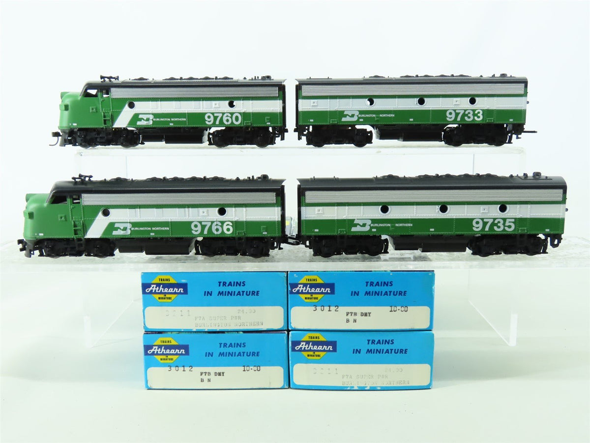 HO Athearn 3211/3012 BN Burlington Northern F7A/B/B/A Diesel Set - Custom Rd#