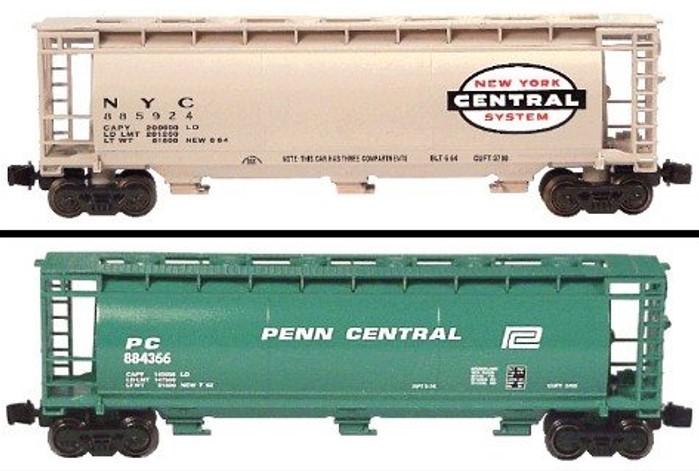 Z Scale FULL THROTTLE FTCOL7B PC NYC &quot;Penn Central Days&quot; 3-Bay Hopper Set 2-Pack