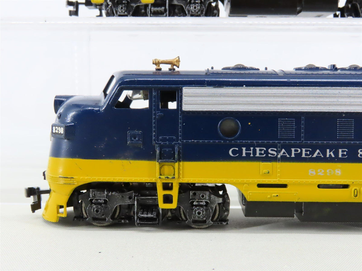 HO Scale Athearn C&amp;O Chesapeake &amp; Ohio F7A/B/B/A 4-Unit Diesel Set - Custom