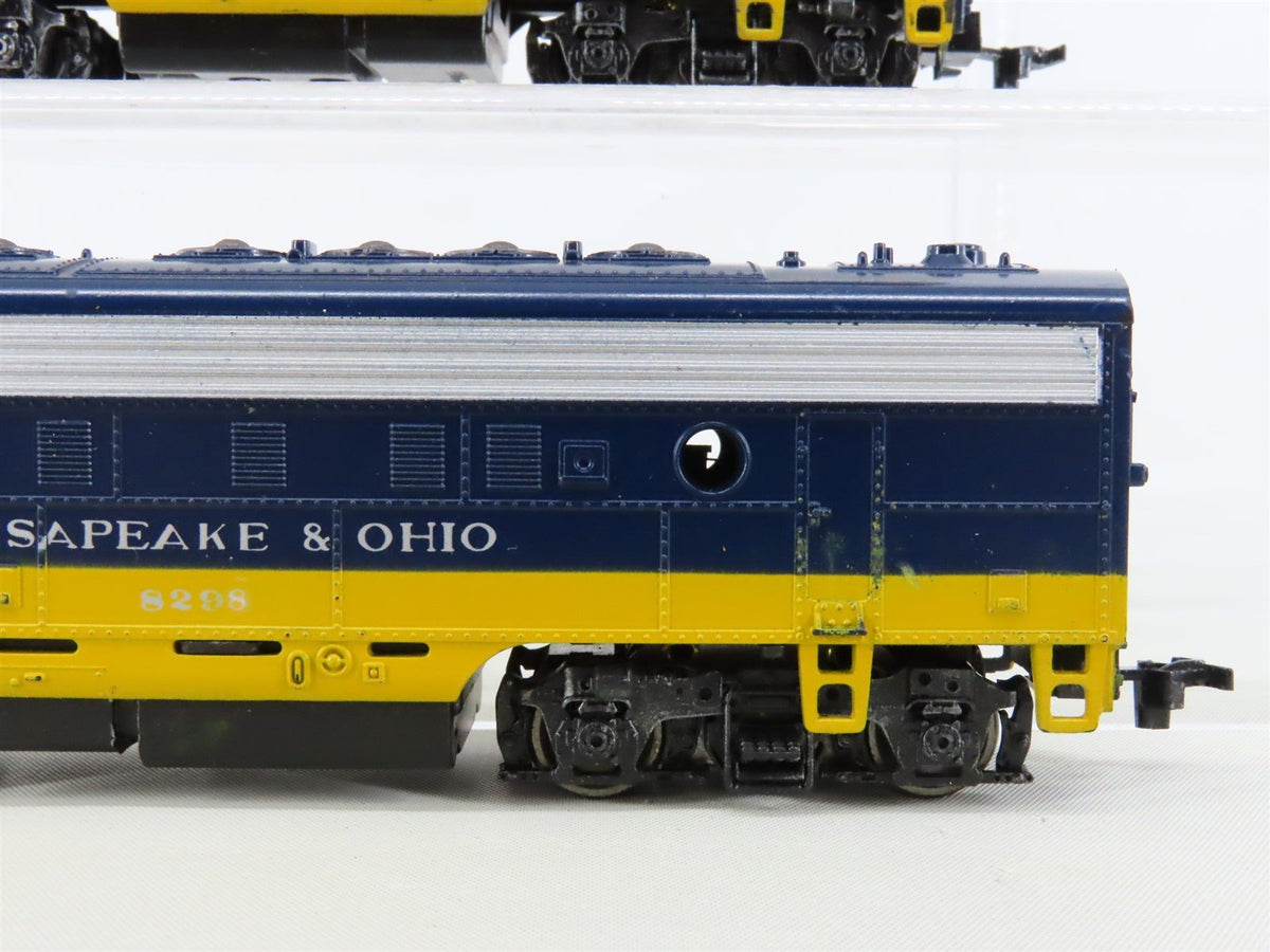 HO Scale Athearn C&amp;O Chesapeake &amp; Ohio F7A/B/B/A 4-Unit Diesel Set - Custom