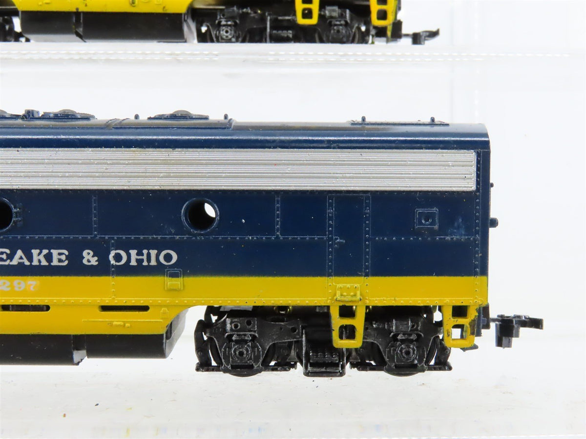 HO Scale Athearn C&amp;O Chesapeake &amp; Ohio F7A/B/B/A 4-Unit Diesel Set - Custom