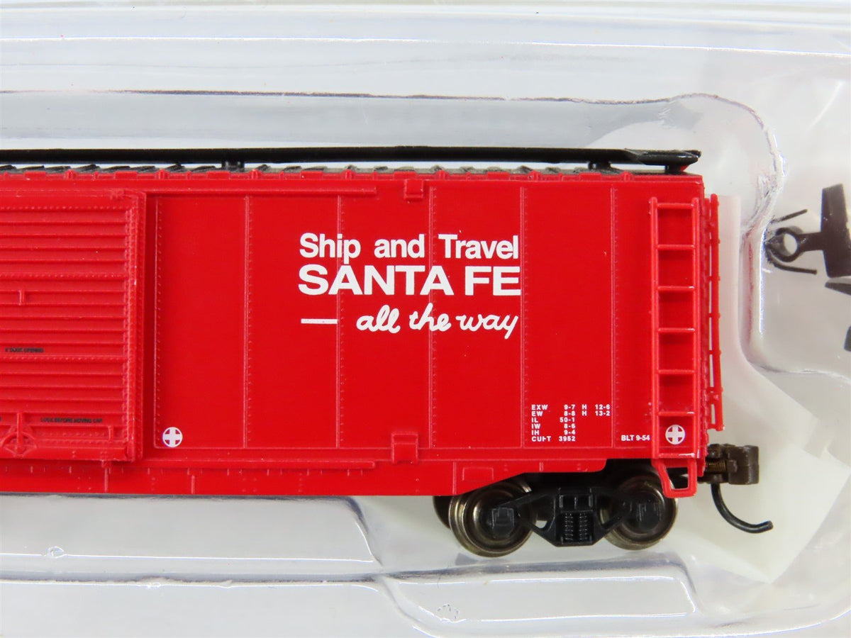 N Scale Bachmann Silver 19454 ATSF Santa Fe 50&#39; Sliding Door Box Car #7510