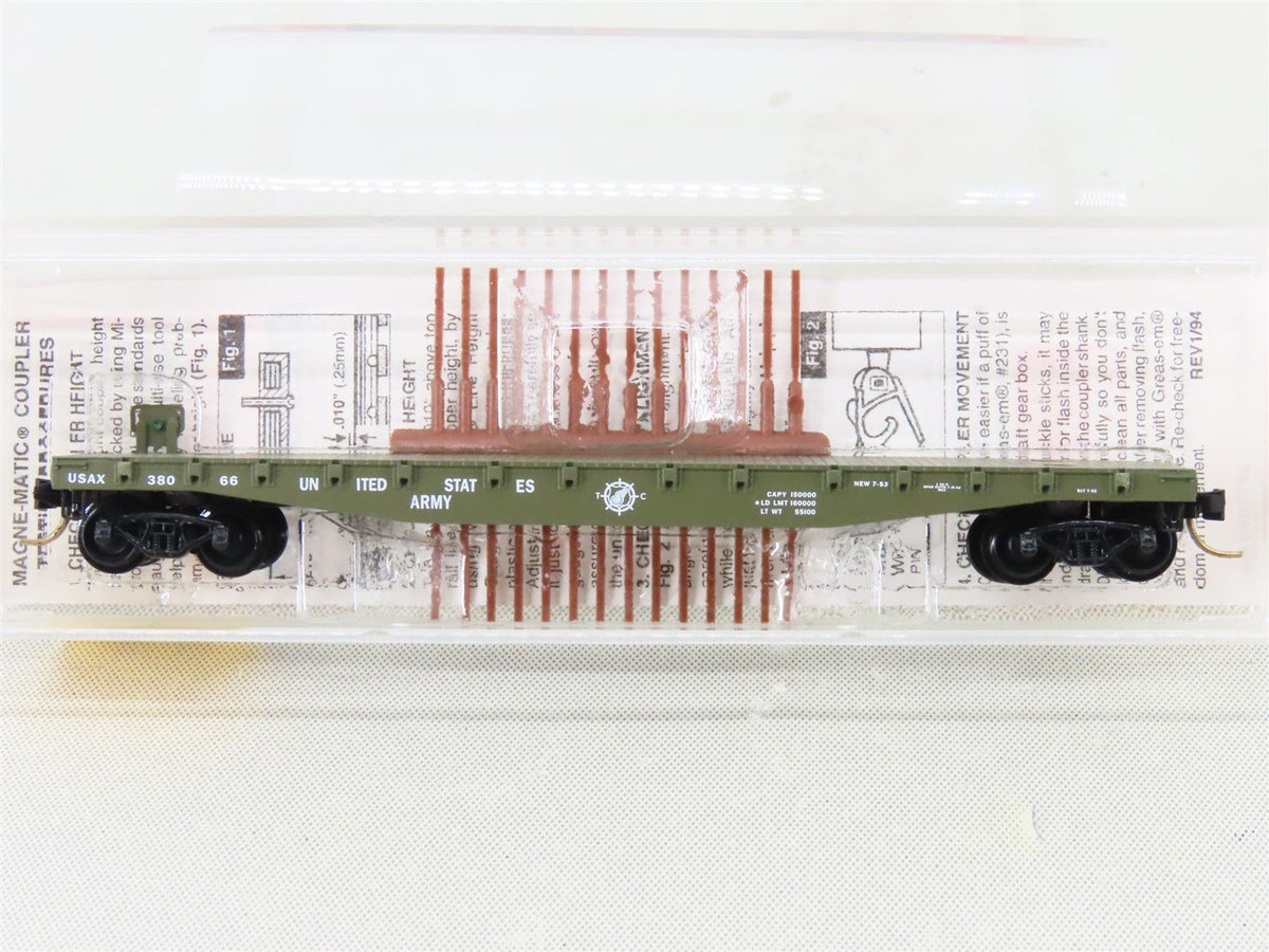 N Scale Micro-Trains MTL 45180 USAX United States Army 50&#39; Flat Car #38066