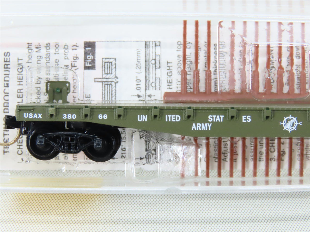 N Scale Micro-Trains MTL 45180 USAX United States Army 50&#39; Flat Car #38066