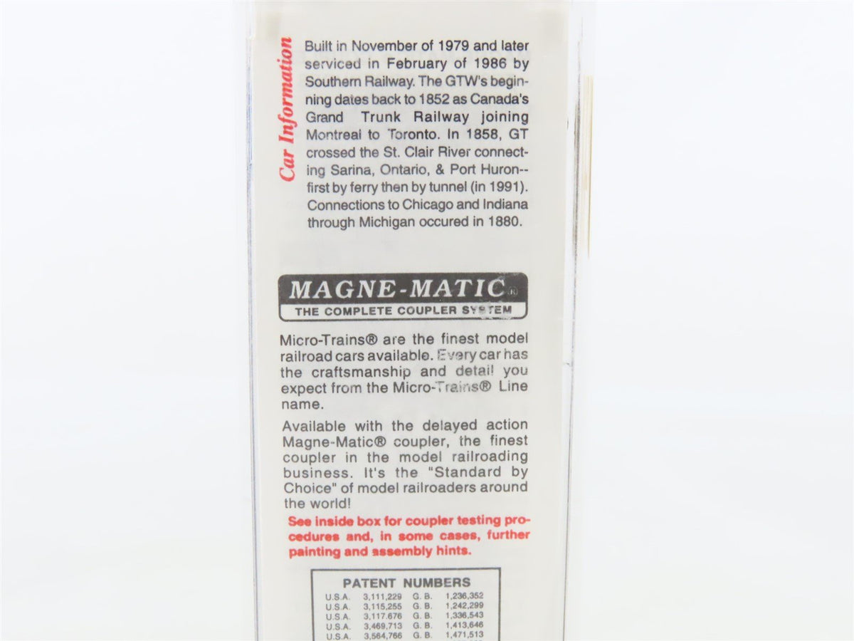 N Micro-Trains MTL 27220 GTW Grand Trunk Western 50&#39; Rib-Side Box Car #598093