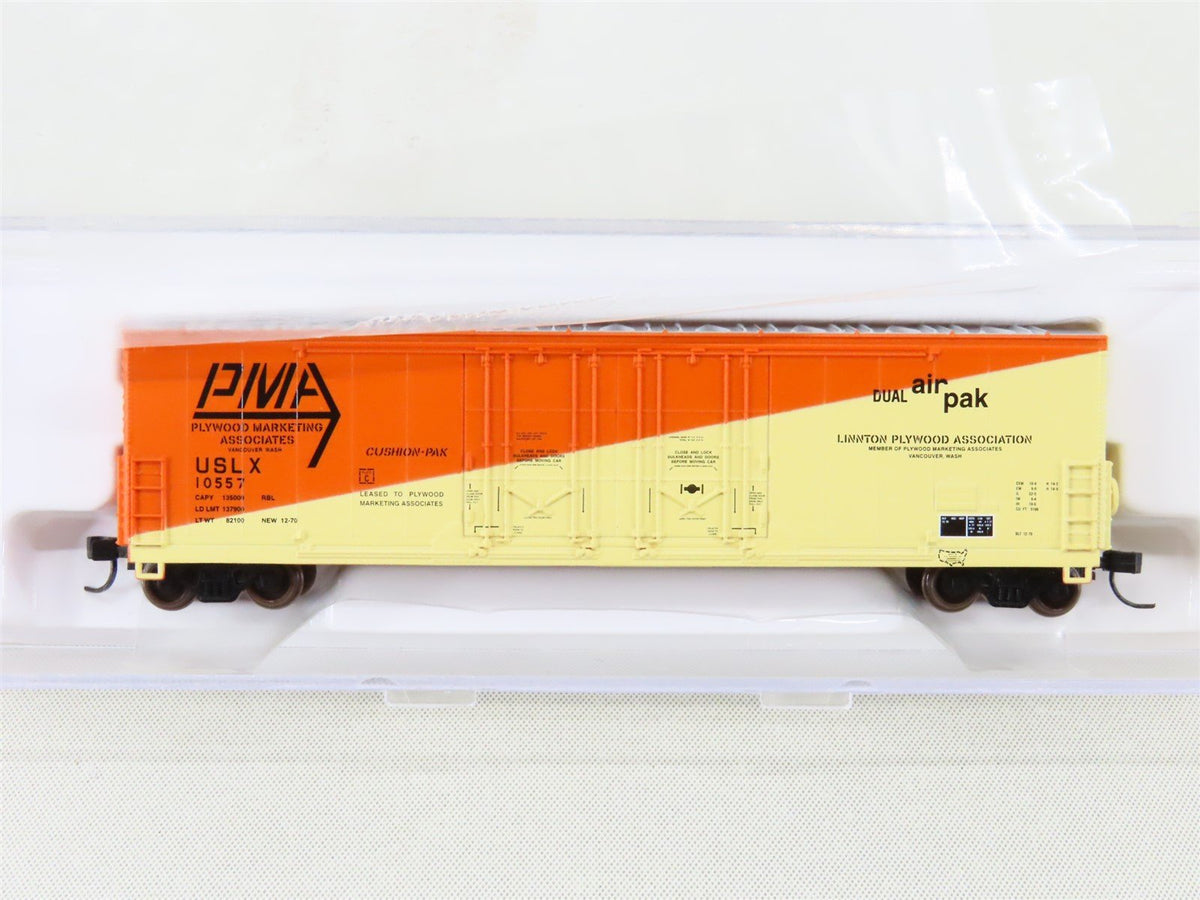 N Scale Atlas 31142 USLX Plywood Marketing Evans Double Plug Door Box Car #10557