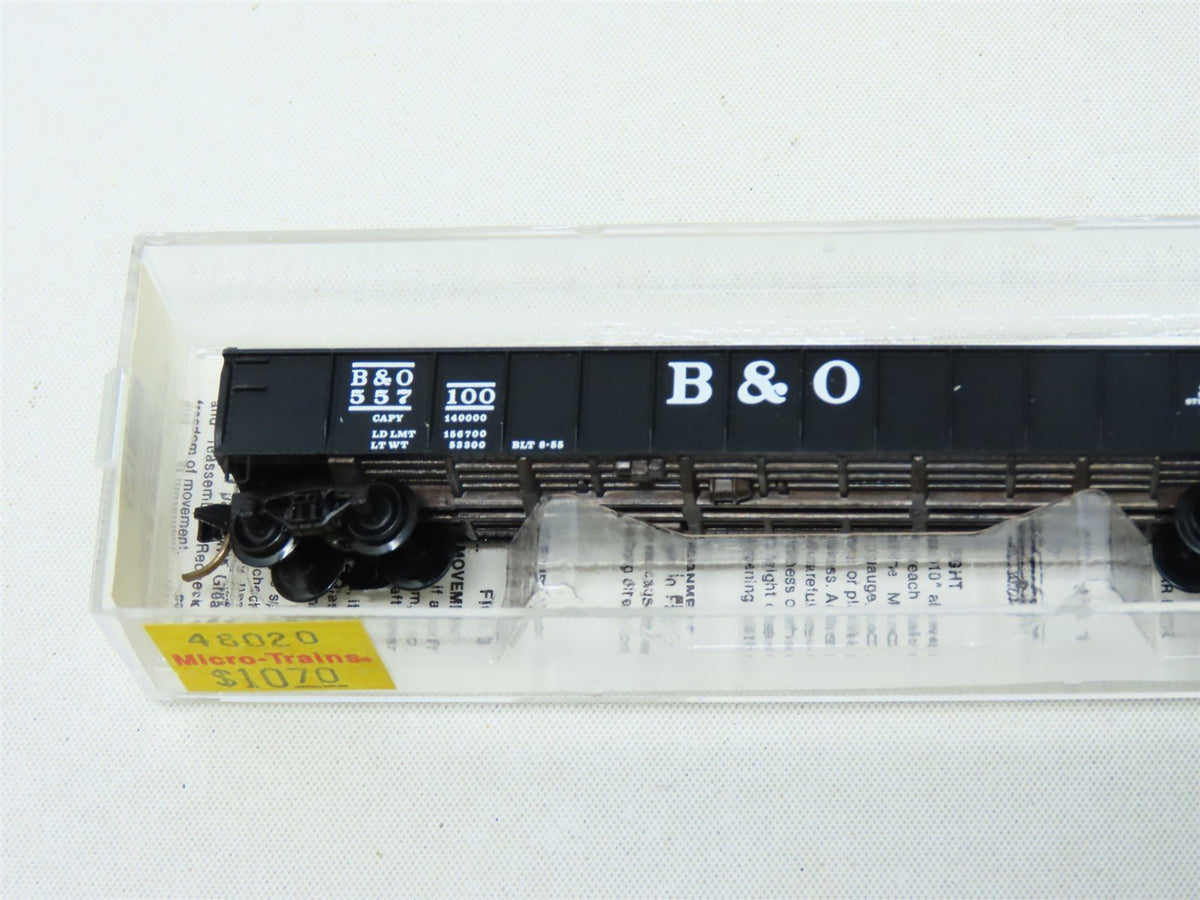 N Scale Micro-Trains MTL 48020 B&amp;O Railway 50&#39; Gondola Car #557100 w/Load