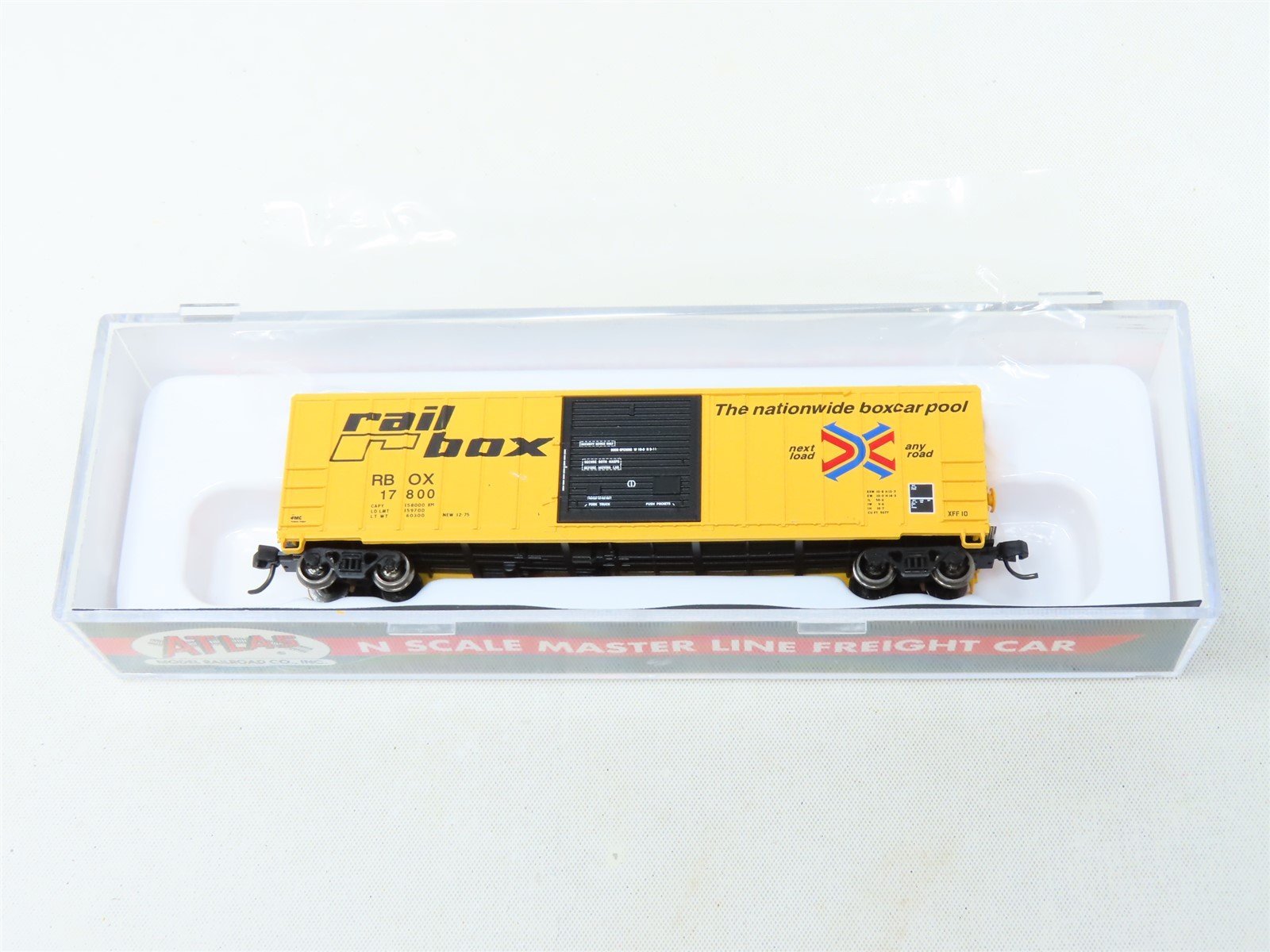 N Scale Atlas 50003450 RBOX Railbox FMC 5077 Single Door Boxcar #177800