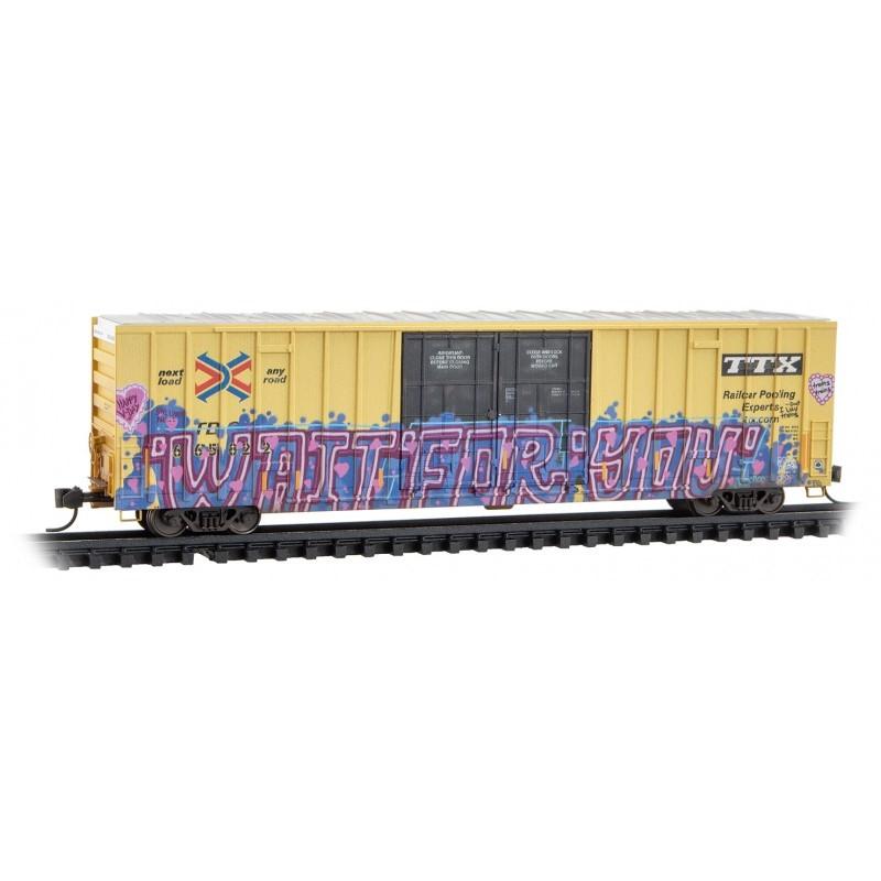 N Scale Micro-Trains MTL 12344014 TBOX TTX 60' Steel Box Car #665822 - Weathered