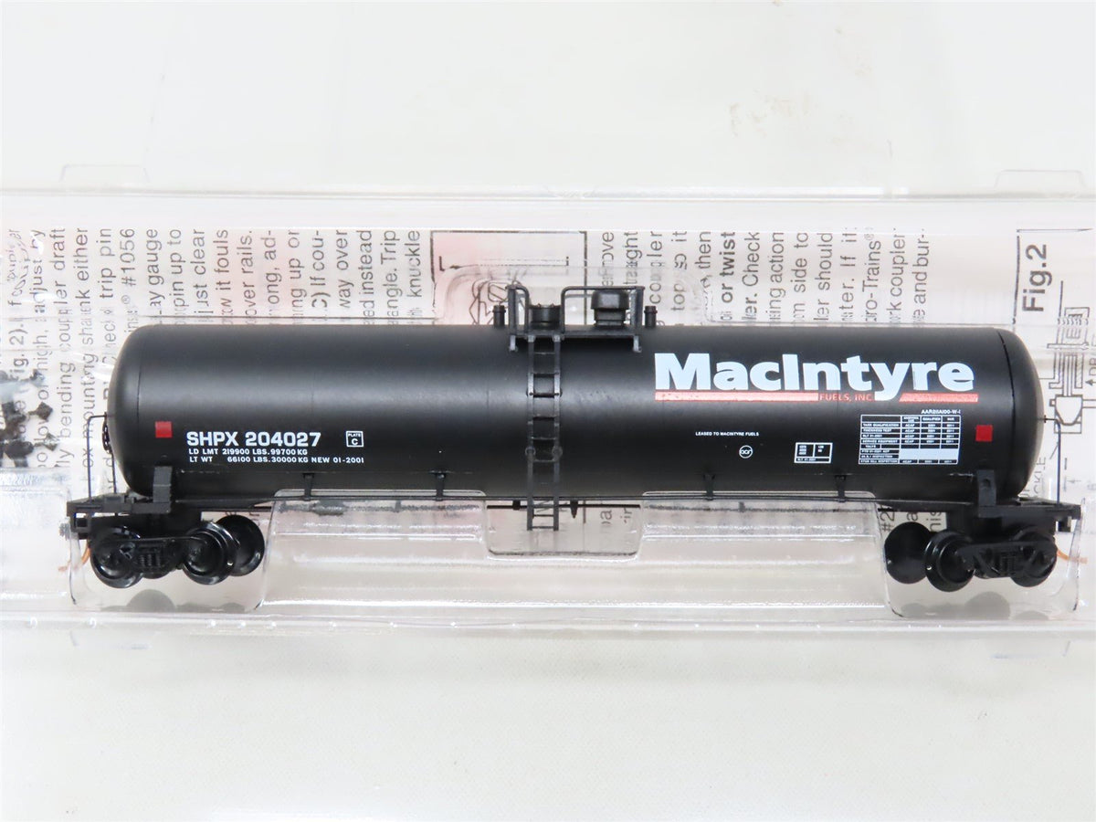 N Scale Micro-Trains MTL 110030 SHPX MacIntyre Fuels 56&#39; Tank Car #204027