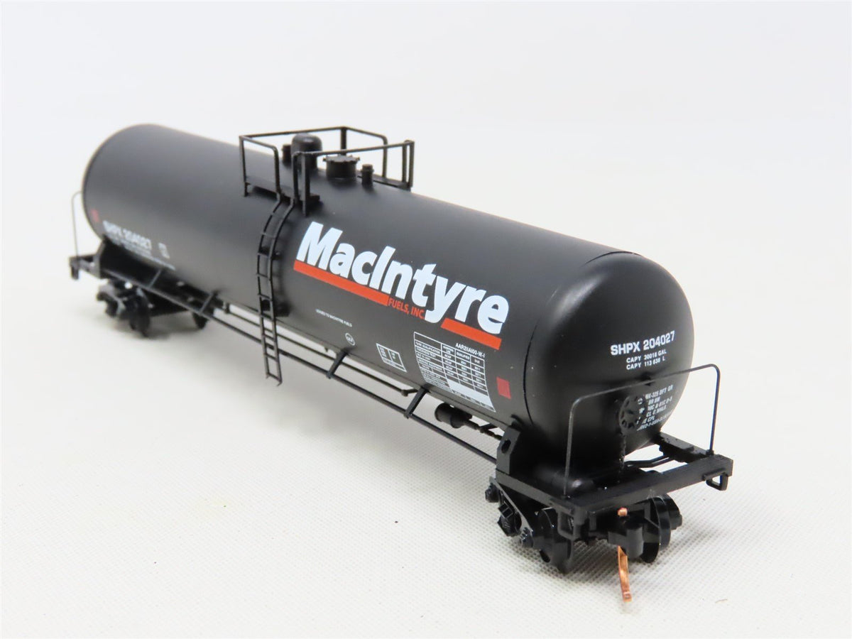 N Scale Micro-Trains MTL 110030 SHPX MacIntyre Fuels 56&#39; Tank Car #204027