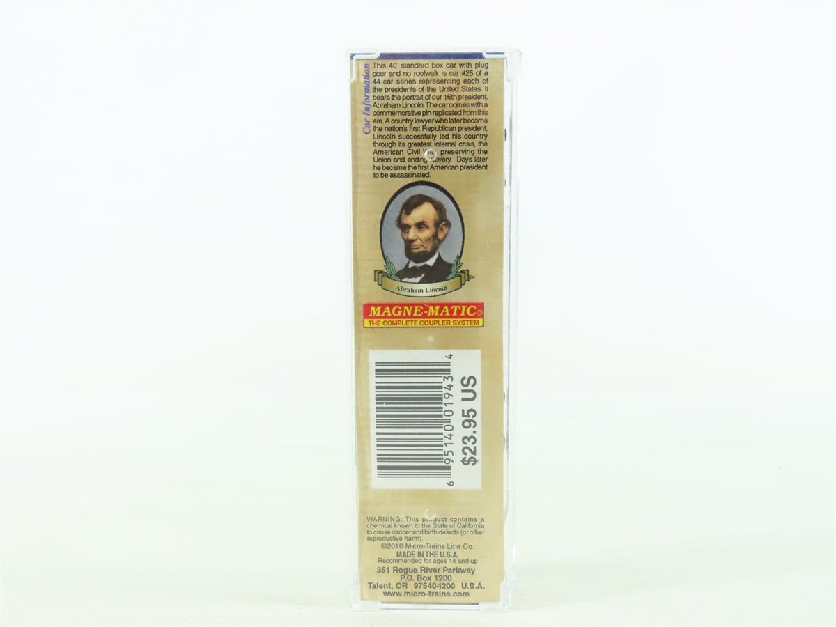 N Micro-Trains MTL 07400125 Presidential Series 40&#39; Box Car - Abraham Lincoln