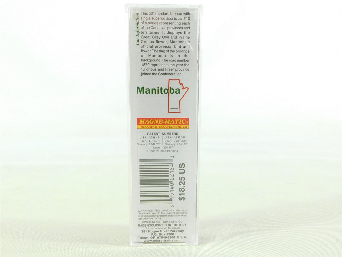 N Scale Micro-Trains MTL 07700160 MB Manitoba 40&#39; Boxcar #1870