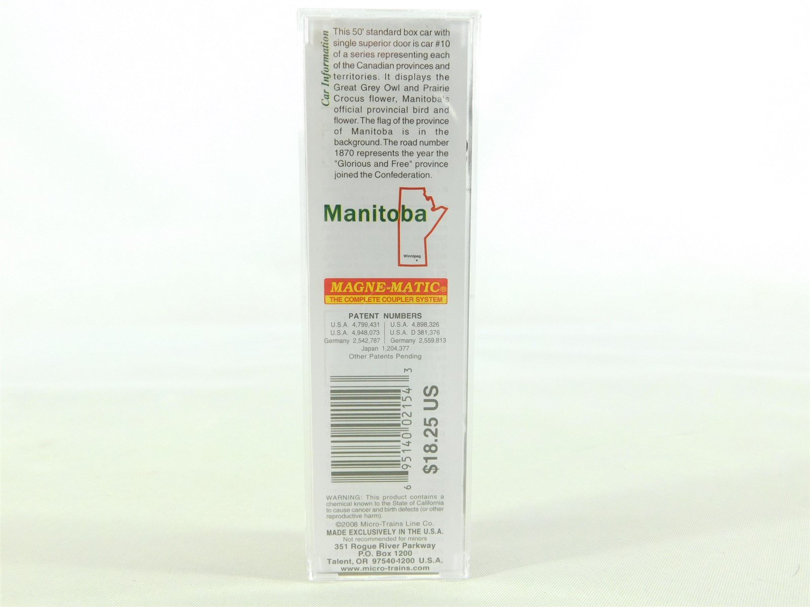 N Scale Micro-Trains MTL 07700160 MB Manitoba 40' Boxcar #1870