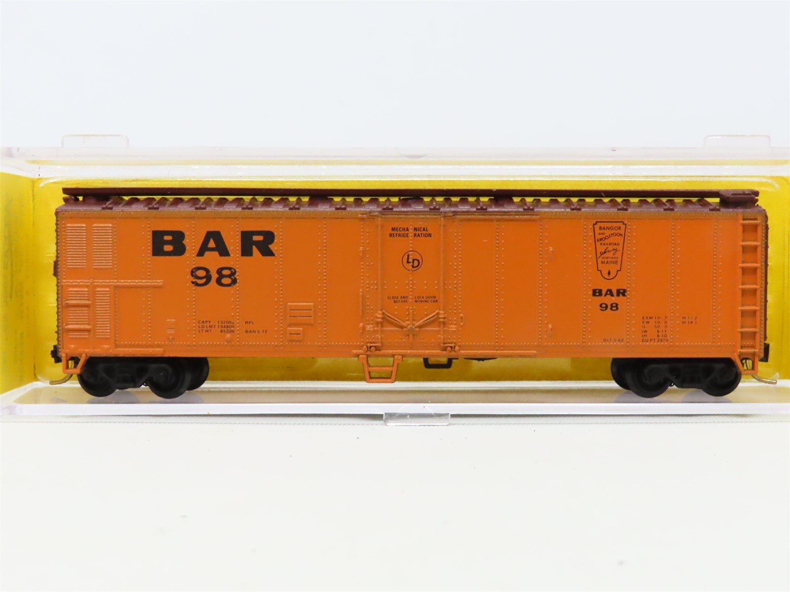 N Scale Atlas 3652 BAR Bangor & Aroostook 50' Mechanical Reefer #98