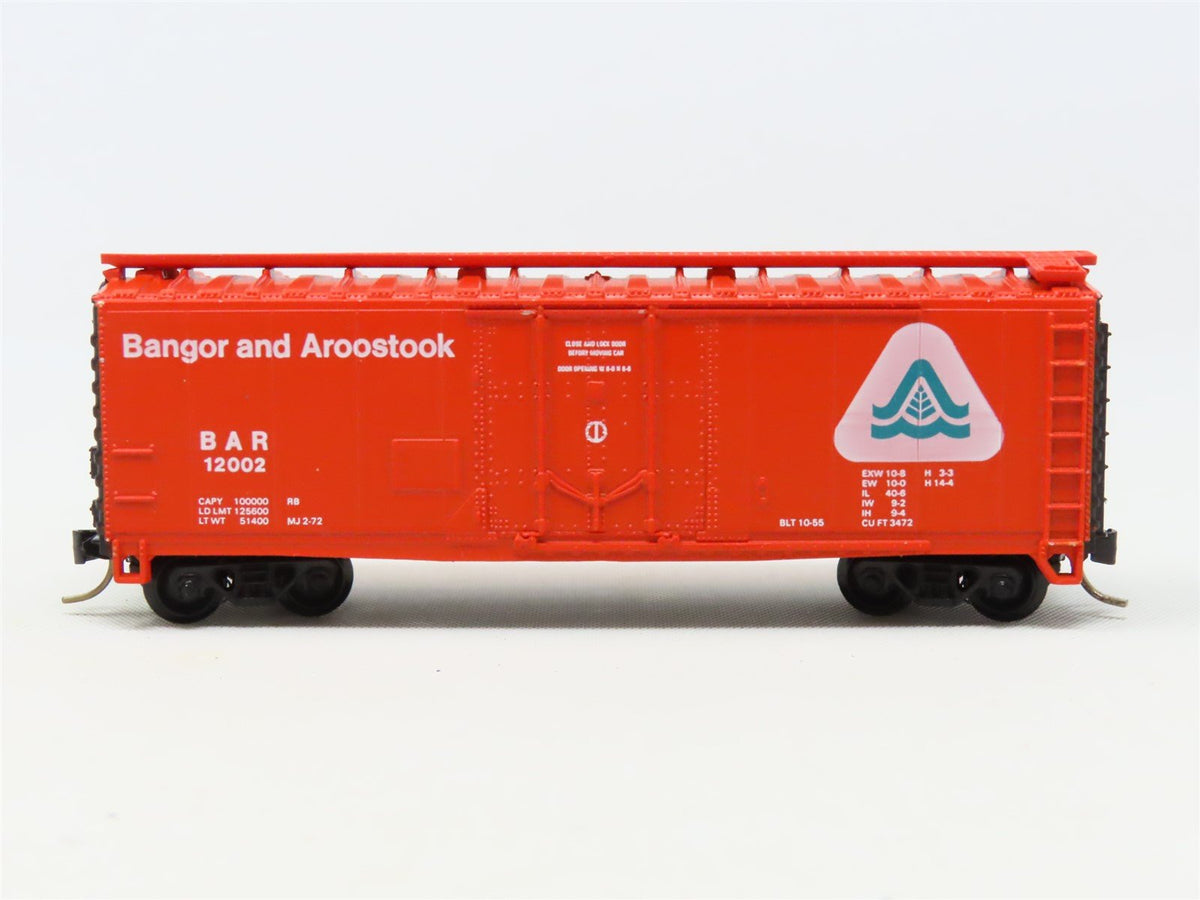 N Scale Atlas 3320 BAR Bangor &amp; Aroostook 40&#39; Plug Door Box Car #12002