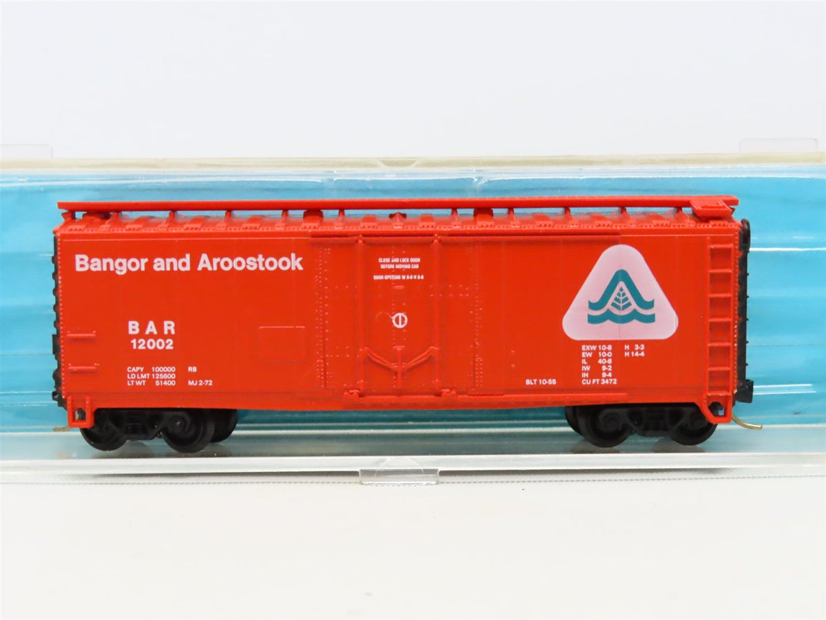 N Scale Atlas 3320 BAR Bangor &amp; Aroostook 40&#39; Plug Door Box Car #12002