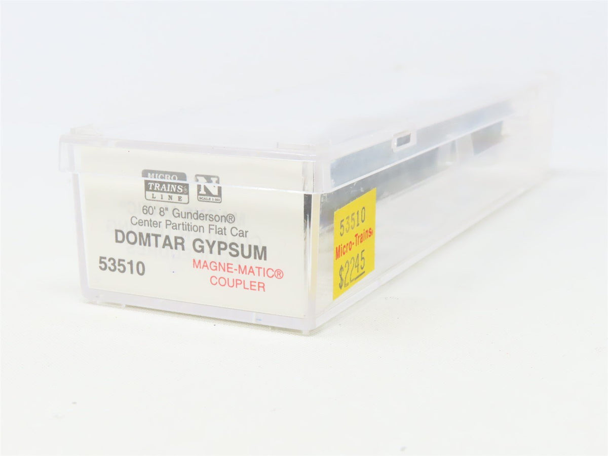 N Scale Micro-Trains MTL 53510 GBRX Domtar Gypsum 60&#39; 8&quot; Flat Car #9020
