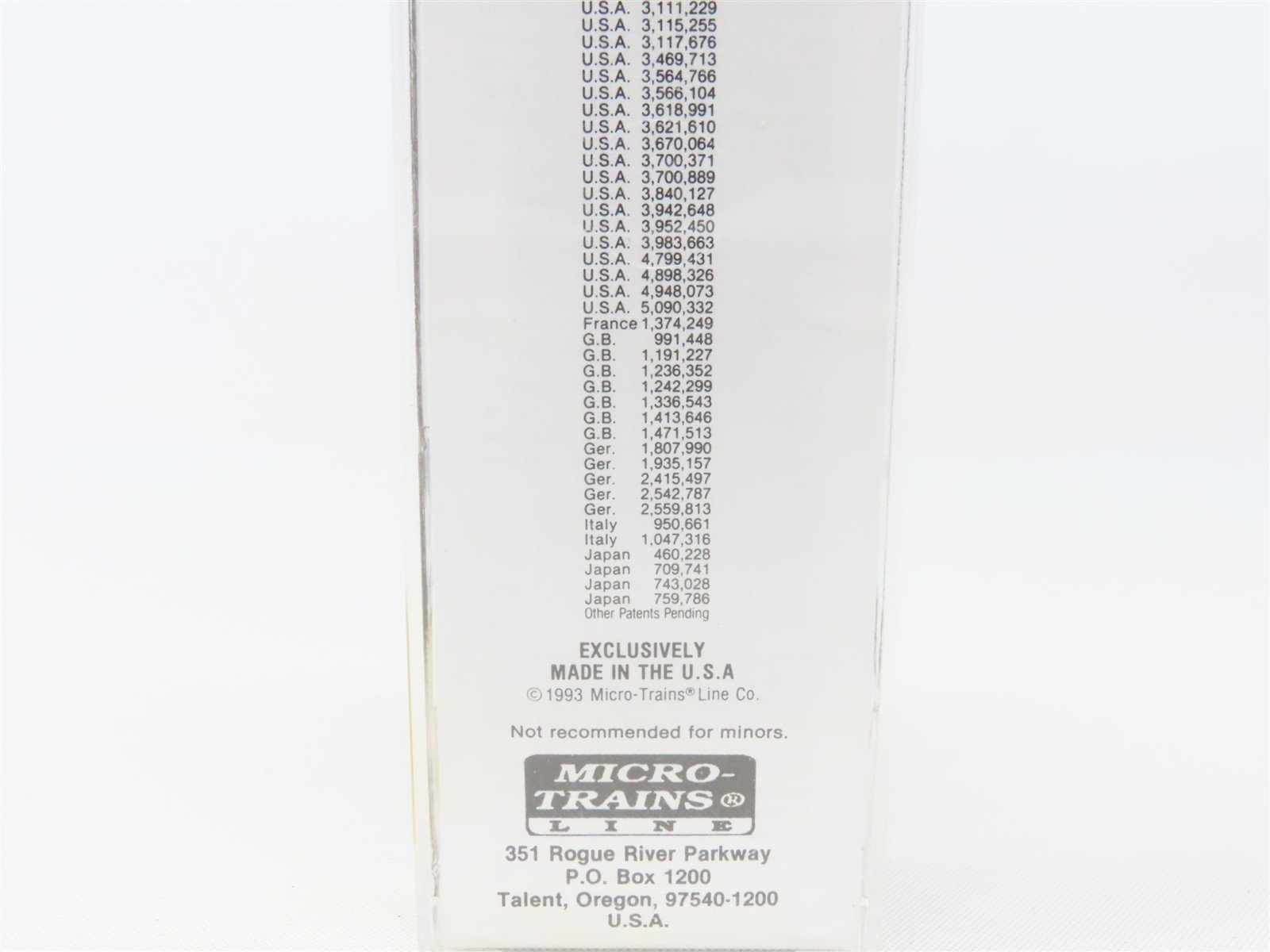 N Scale Micro-Trains MTL #23190 GN Great Northern 40' Double Door Box Car #3336