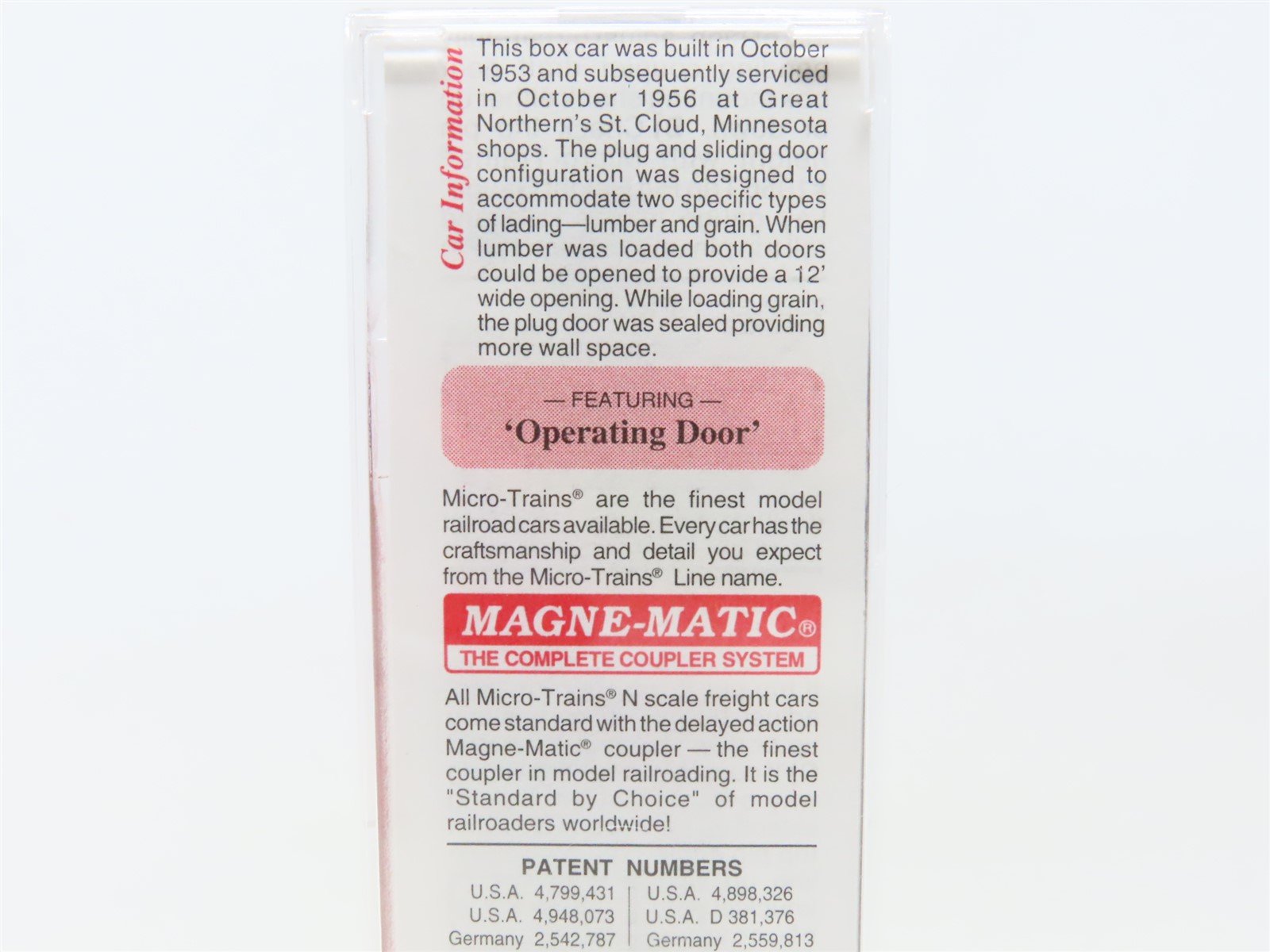 N Micro-Trains MTL 22020 GN Great Northern 40' Plug & Sliding Door Boxcar #11878