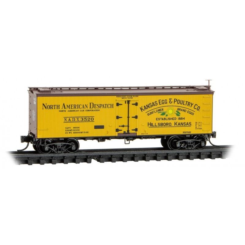 N Micro-Trains MTL 05800602 NADX Kansas 36&#39; Wood Reefer - Poultry &amp; Egg Car #3