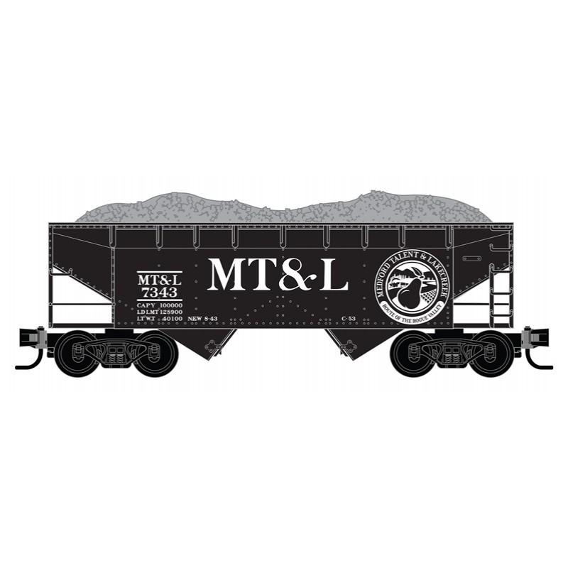 Z Micro-Trains MTL 53300191 MT&L 33' 2-Bay Offset Sides Hopper #7343 w/Load