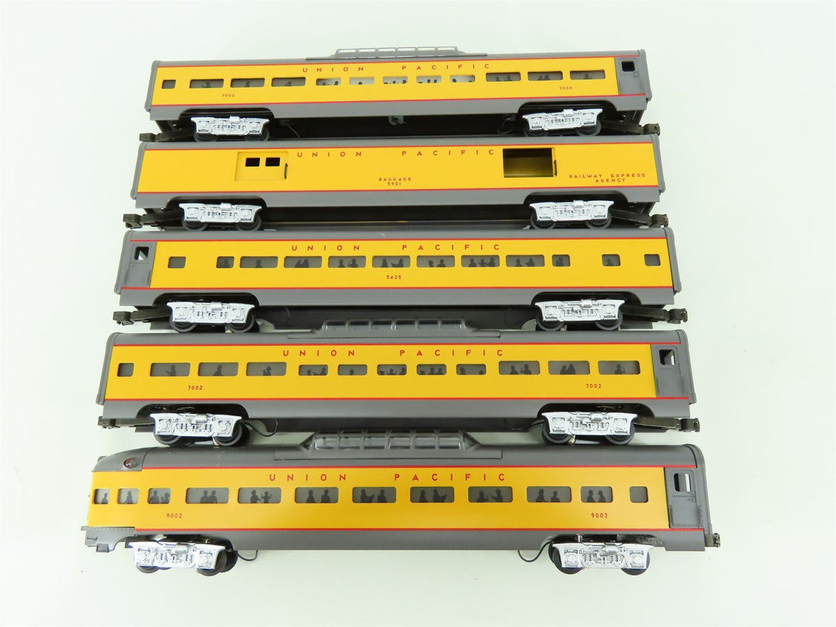 O Gauge 3-Rail MTH MT-6506 UP Union Pacific 70&#39; Aluminum Passenger 5-Car Set