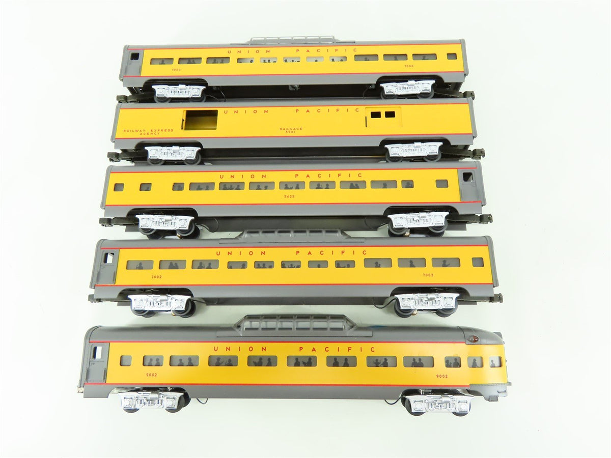 O Gauge 3-Rail MTH MT-6506 UP Union Pacific 70&#39; Aluminum Passenger 5-Car Set