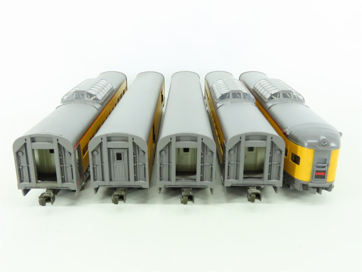 O Gauge 3-Rail MTH MT-6506 UP Union Pacific 70&#39; Aluminum Passenger 5-Car Set