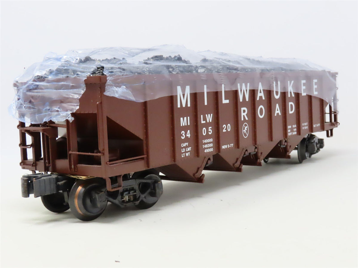 O Gauge 3-Rail K-Line K626-1371 MILW Milwaukee 4-Bay Hopper #340520 w/Coal Load