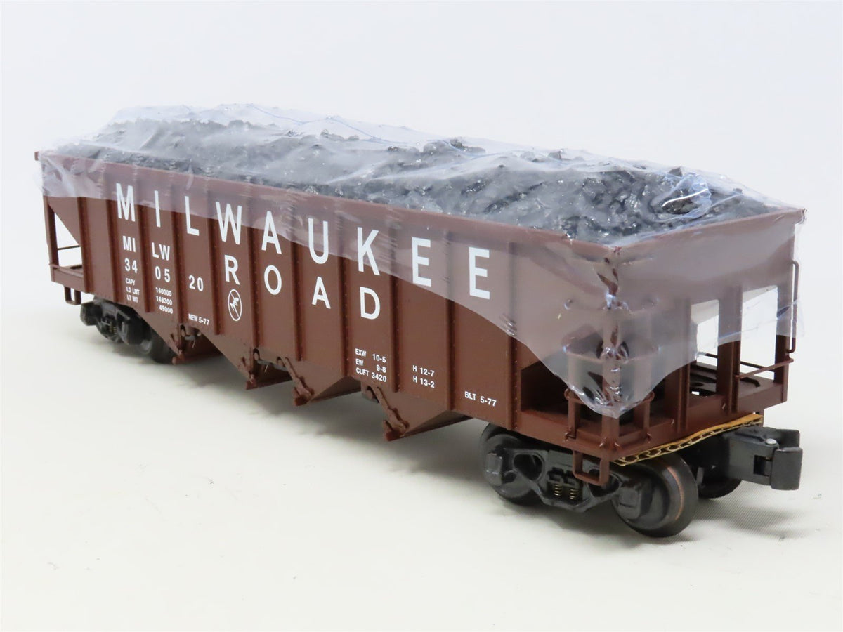 O Gauge 3-Rail K-Line K626-1371 MILW Milwaukee 4-Bay Hopper #340520 w/Coal Load