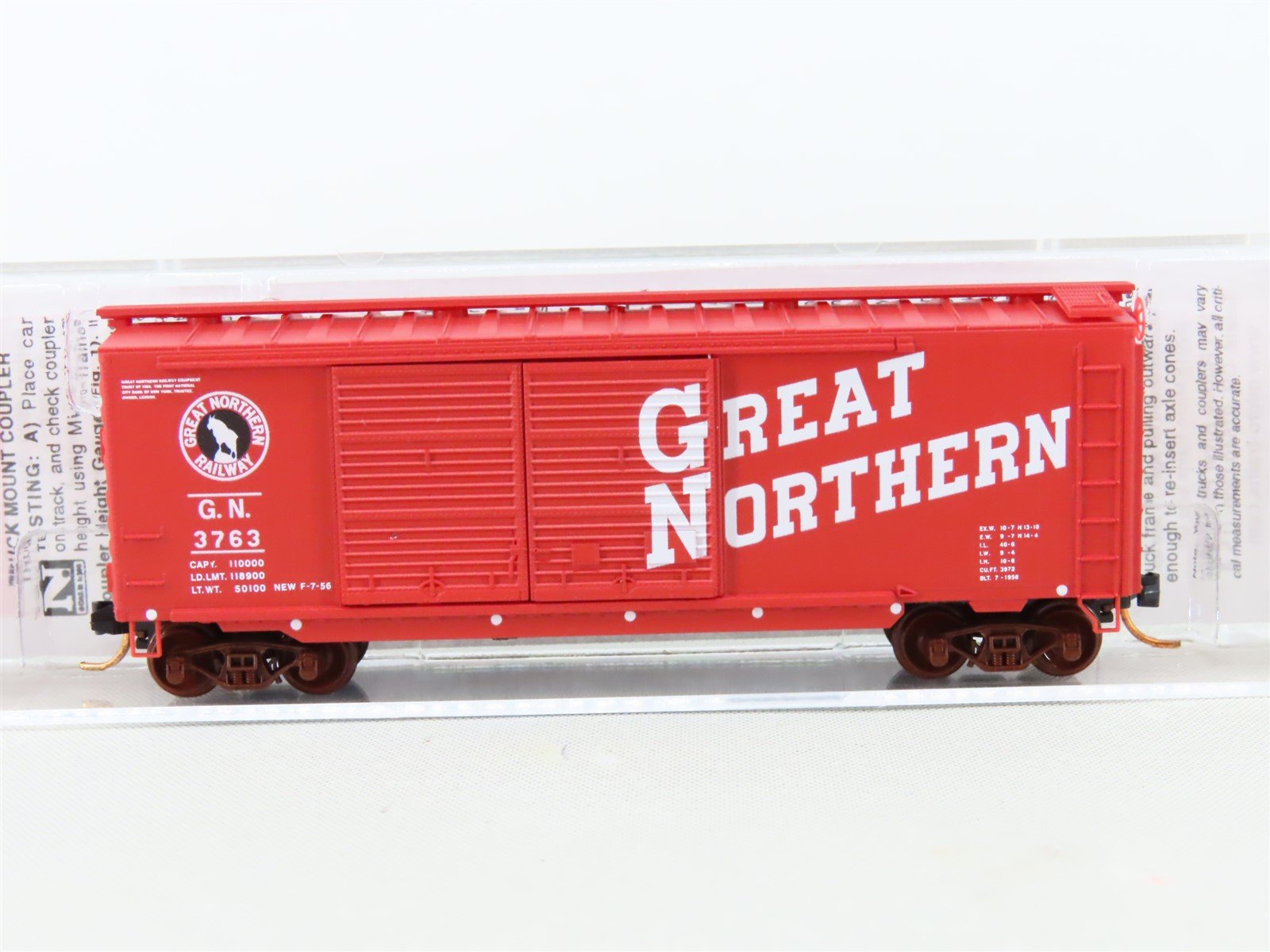 N Scale Micro-Trains MTL 02300352 GN Great Northern Double Door Box Car #3763