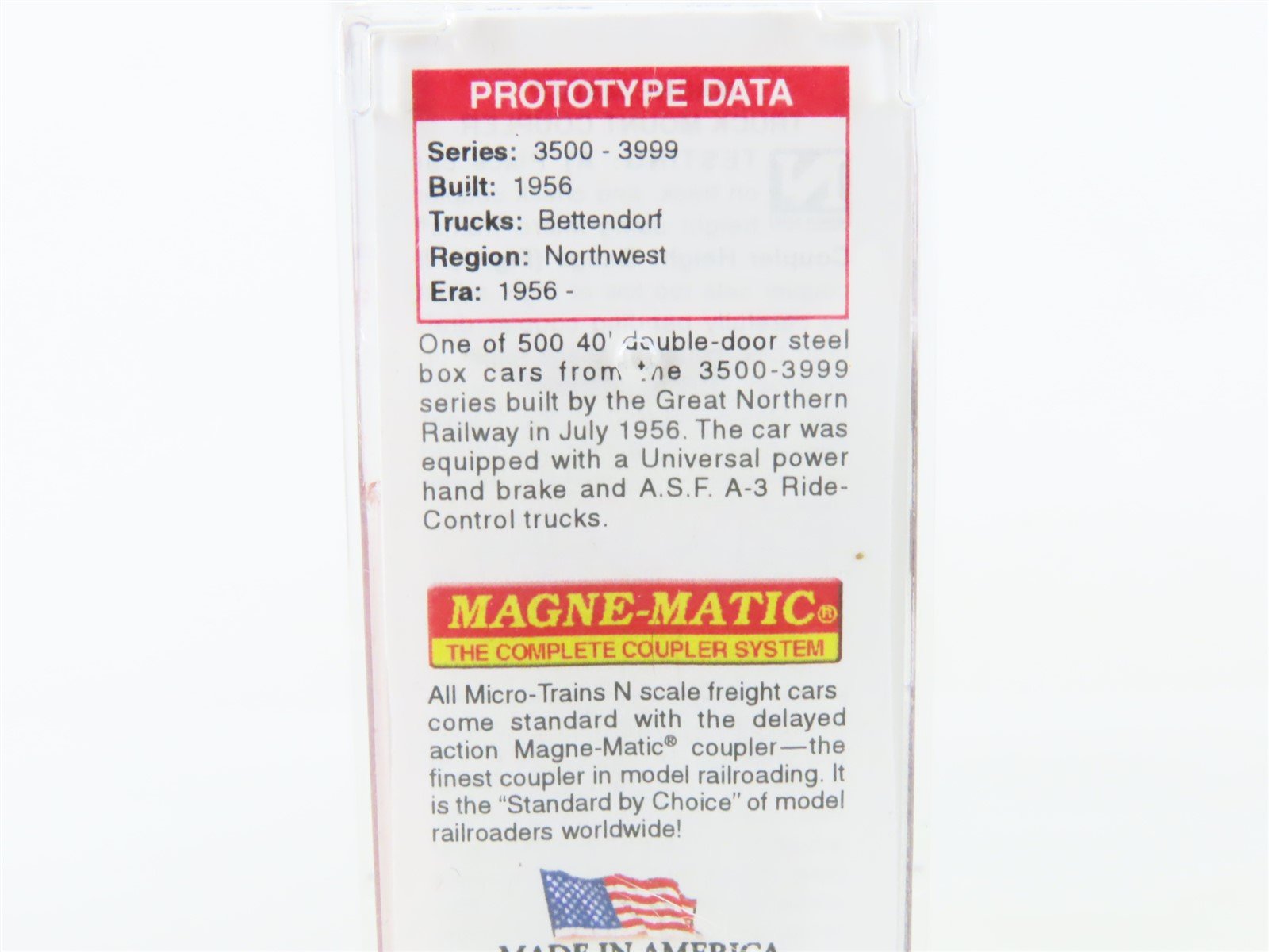 N Scale Micro-Trains MTL 02300352 GN Great Northern Double Door Box Car #3763