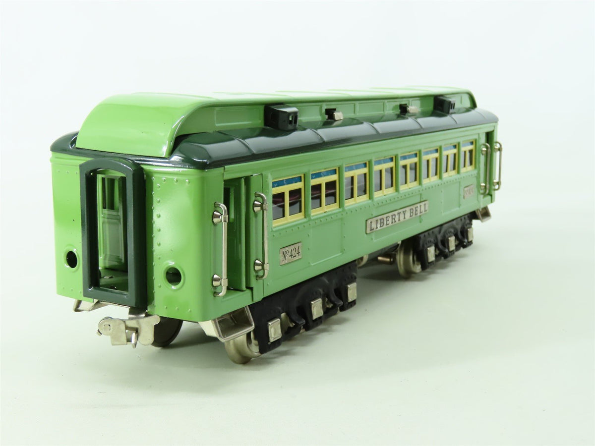 Standard Gauge MTH 10-5062A Green Tinplate Passenger Car &quot;Liberty Bell&quot;