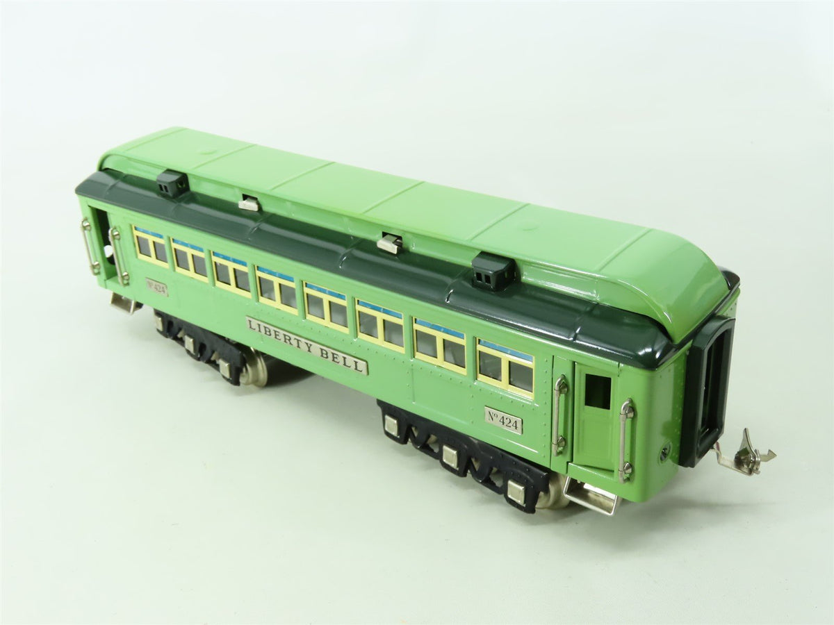 Standard Gauge MTH 10-5062A Green Tinplate Passenger Car &quot;Liberty Bell&quot;