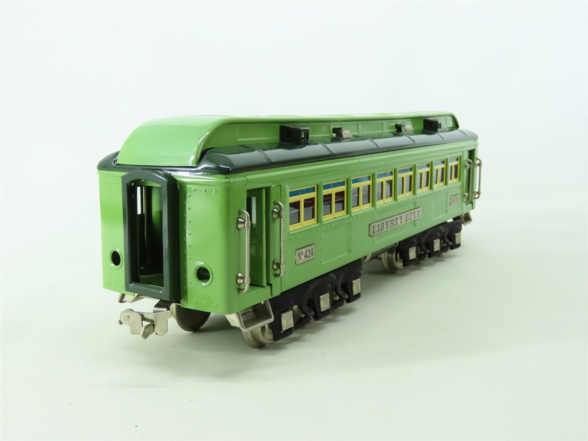 Standard Gauge MTH 10-5062A Green Tinplate Passenger Car &quot;Liberty Bell&quot;